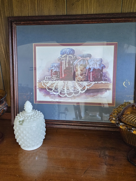 no brand Other - Vintage 1991 Carolyn Watson "Canning Jars" Framed Art Print